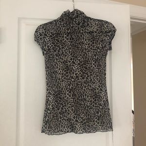 Zara leopard mock neck size M